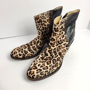 Stetson Women's Leather Hair Calf  Leopard Ankle Booties‎ Size 9